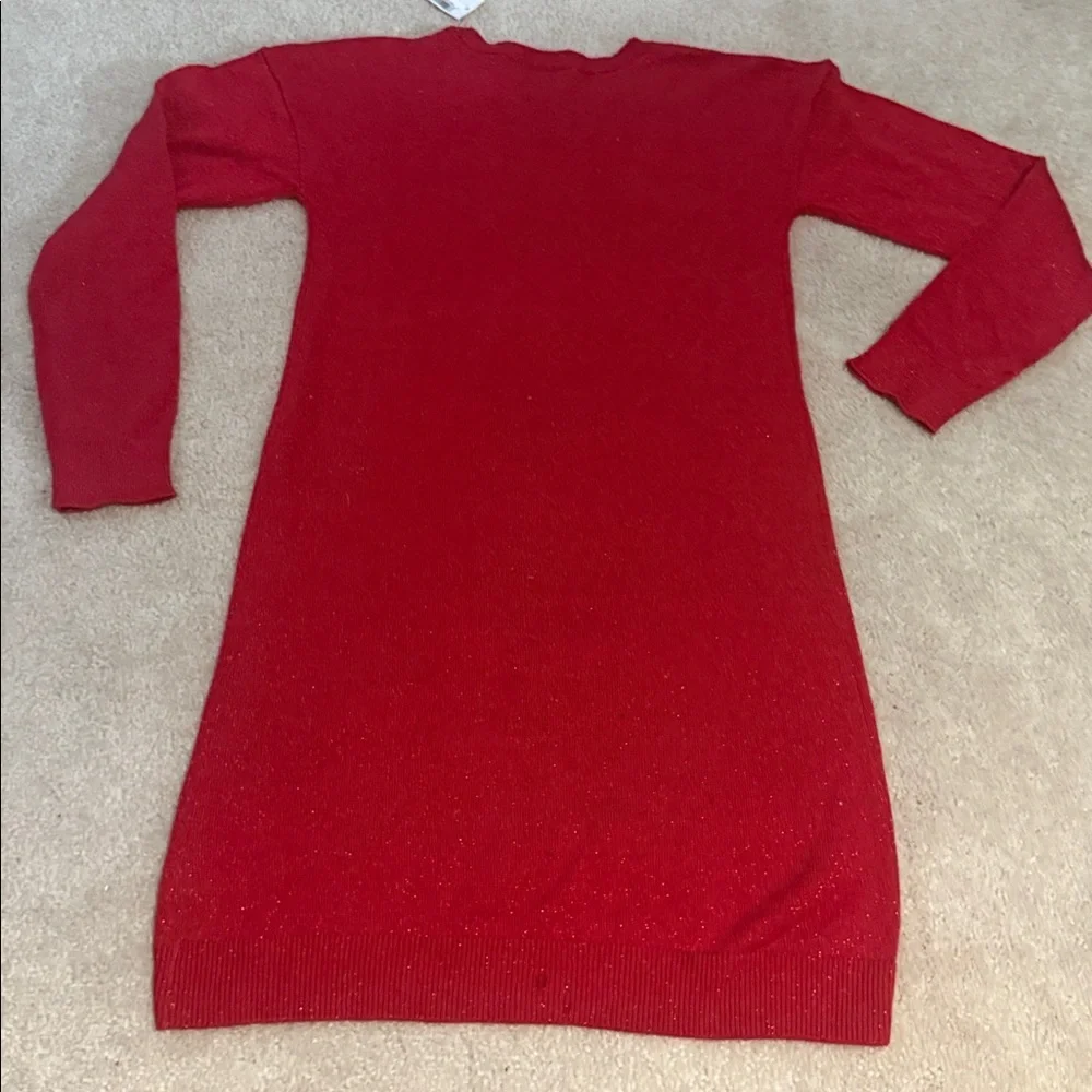 Girls red sparkly reindeer Christmas dress NWT size 10–12